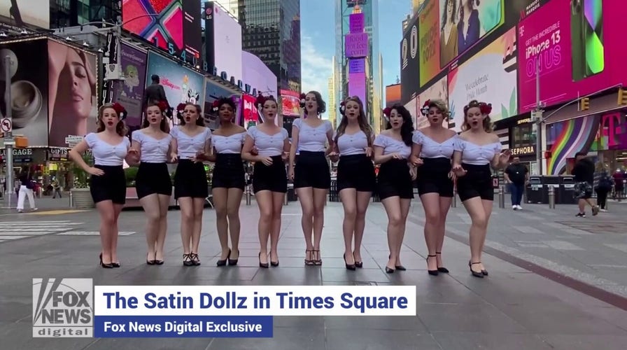 Satin Dollz perform live in Times Square