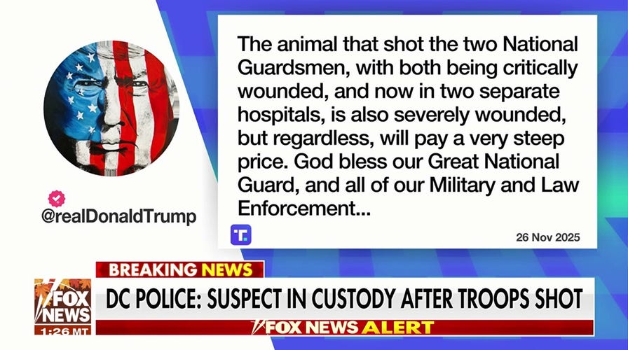 Trump vows 'animal' down  shooting of 2  National Guardsmen volition  pay