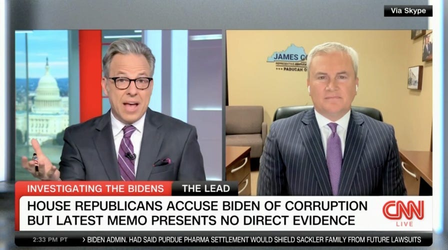 Jake Tapper clashes with James Comer over Biden corruption allegations during CNN interview