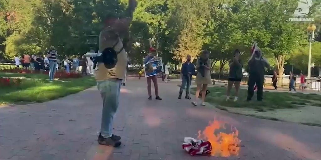 Veteran burns American flag outside White House after Trump signed jailtime order