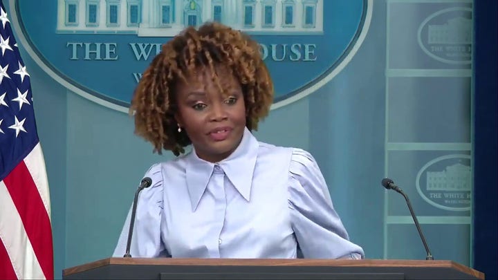 Karine Jean-Pierre during a press conference