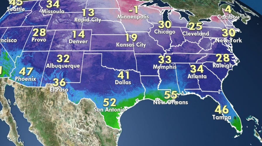 National forecast for Saturday, February 8