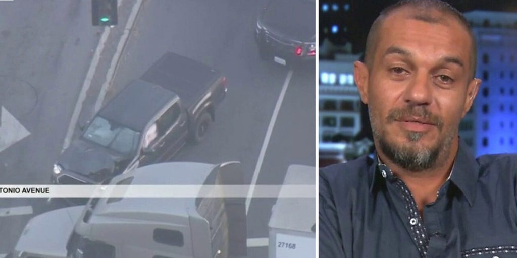 California truck driver stops high-speed police chase with
murder suspect