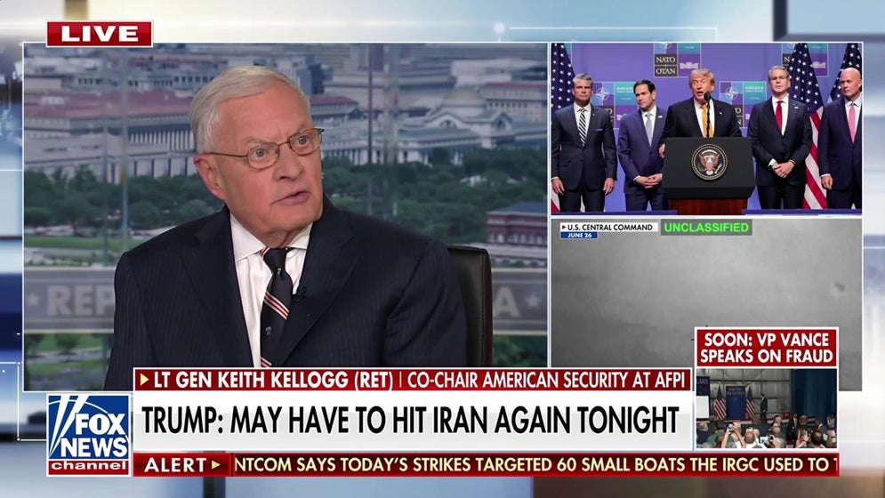 Lt Gen Kellogg urges Trump to ‘finish the job’ in Iran as Middle East tensions rise