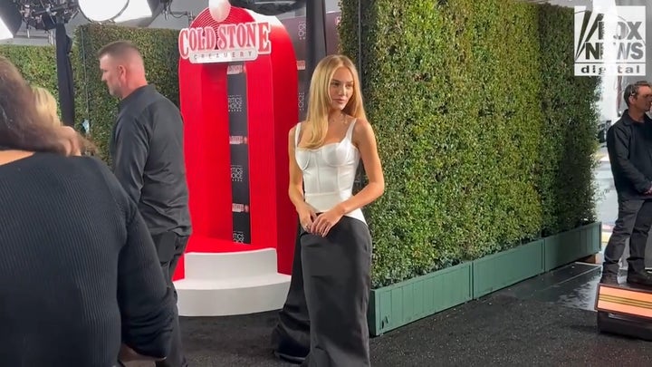 'Landman' star Michelle Randolph poses on the Critics Choice Awards red carpet