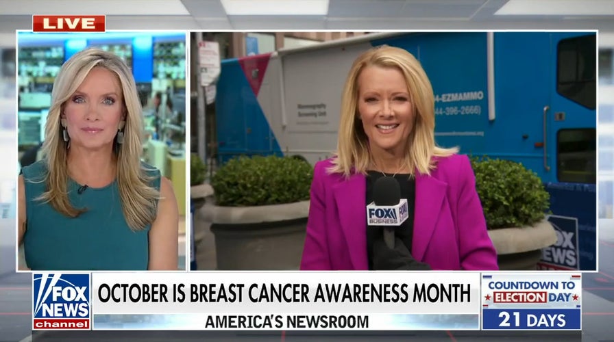Mobile mammogram van on FOX Square for Breast Cancer Awareness Month
