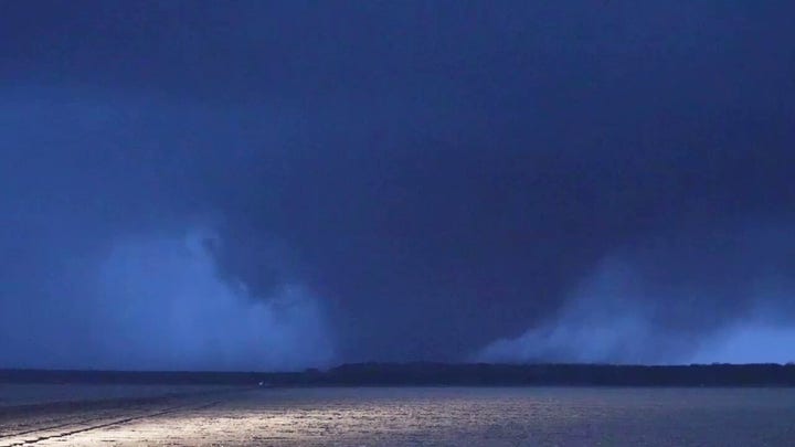 Tornado on the ground in Rolling Fork, Mississippi