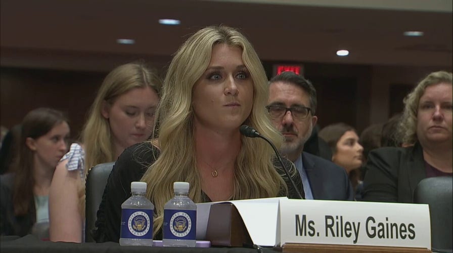 Riley Gaines delivers emotional statement at LGBTQ hearing