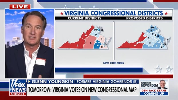 Democrats pass new Virginia redristricting map that gives it potential 10-1 midterm edge over Republicans | Live Updates from 91���� Digital