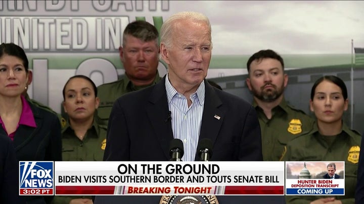 Biden visits the southern border and accuses Republicans of standing in the way