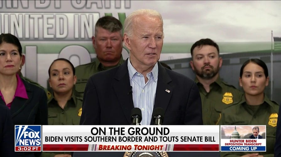 Biden visits the southern border and accuses Republicans of standing in the way
