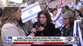 Sara Carter talks to pro-Israel protesters outside Columbia in NYC