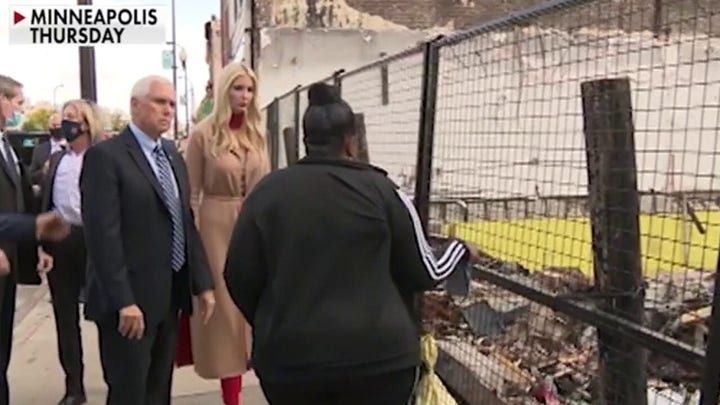 VP Mike Pence and Ivanka Trump visit salon damaged by Minneapolis unrest