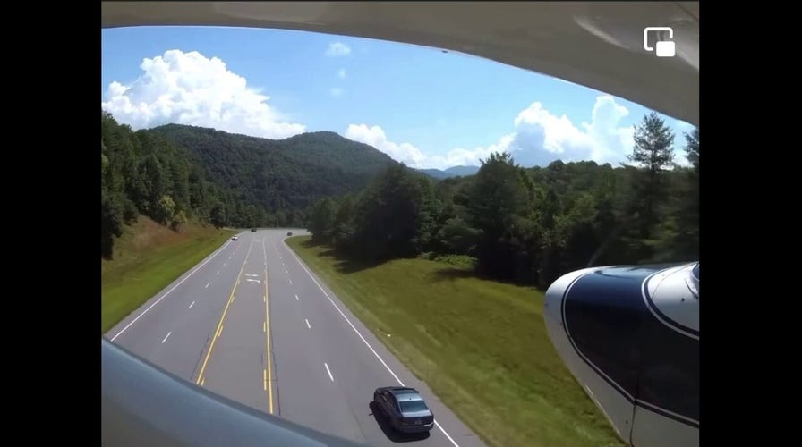 Plane makes an 'outstanding' landing on winding North Carolina highway