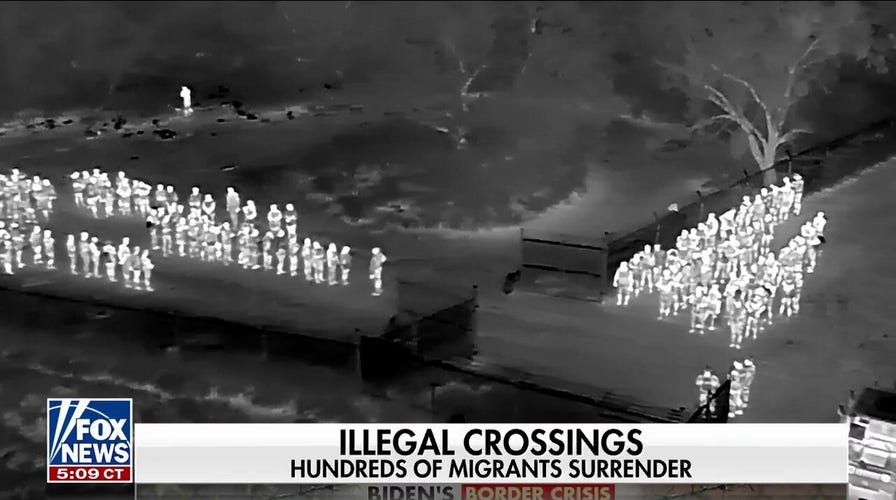 Border crisis: Hundreds of illegal migrants cross at night