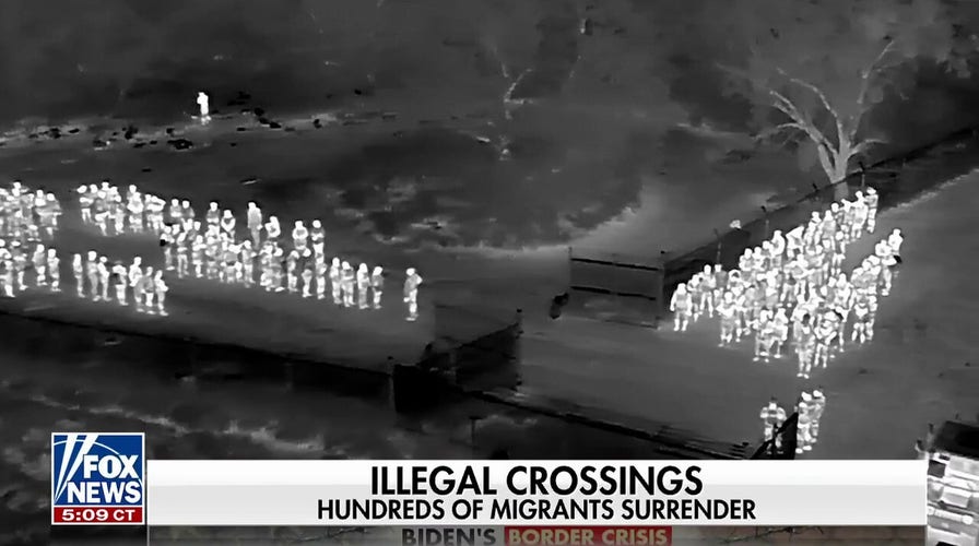 Border crisis: Hundreds of illegal migrants cross at night