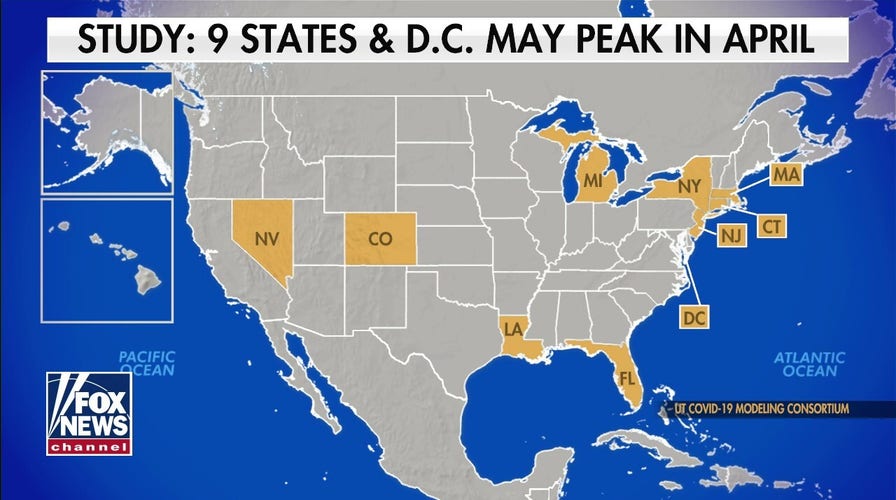 New model predicts 9 states may see peak in April