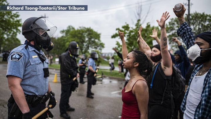 Protesters clash with Minneapolis police after George Floyd’s death