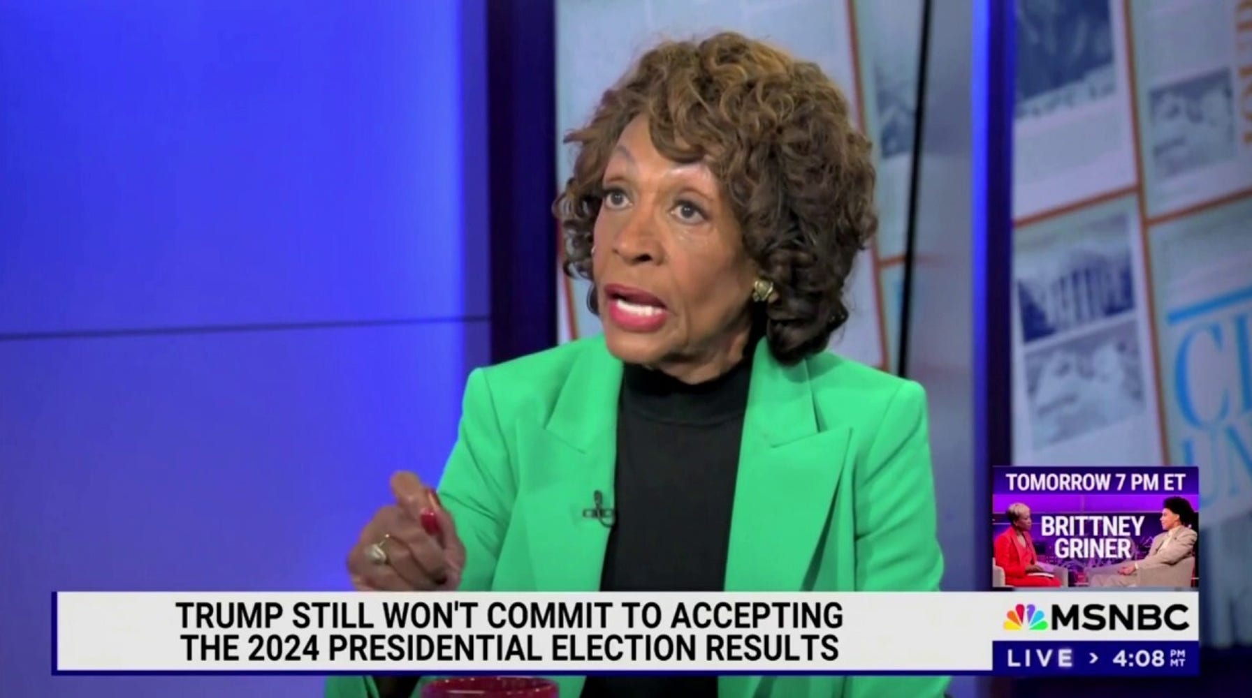 Maxine Waters Warns of Right-Wing Attack If Trump Loses in 2024