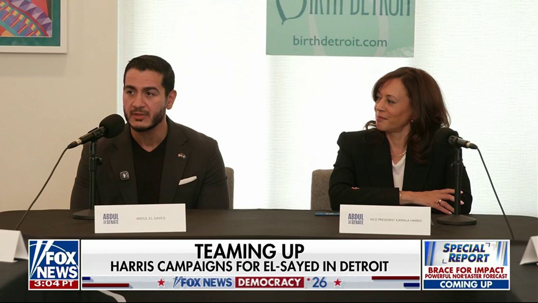 Kamala Harris campaigns with Senate candidate Abdul El-Sayed in Michigan