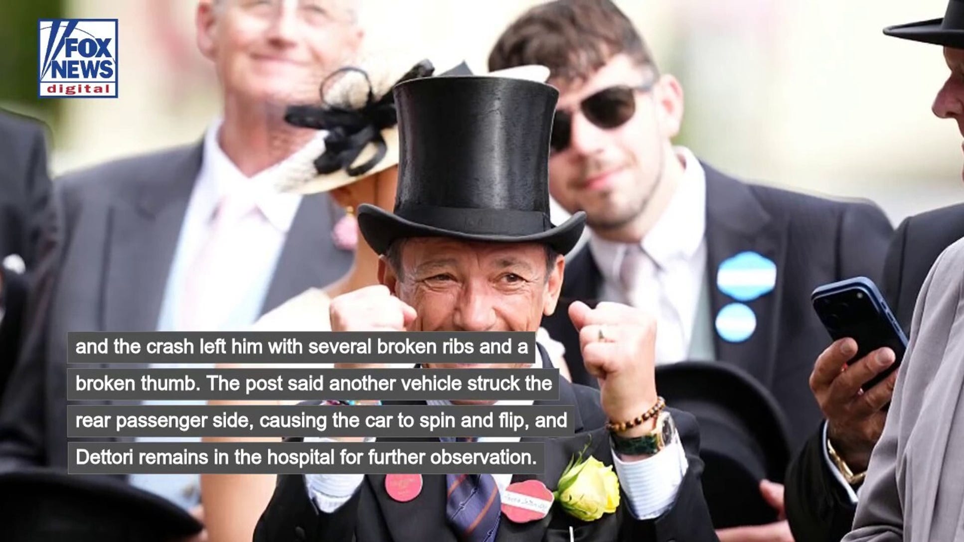 Jockey Frankie Dettori seriously injured in car crash
