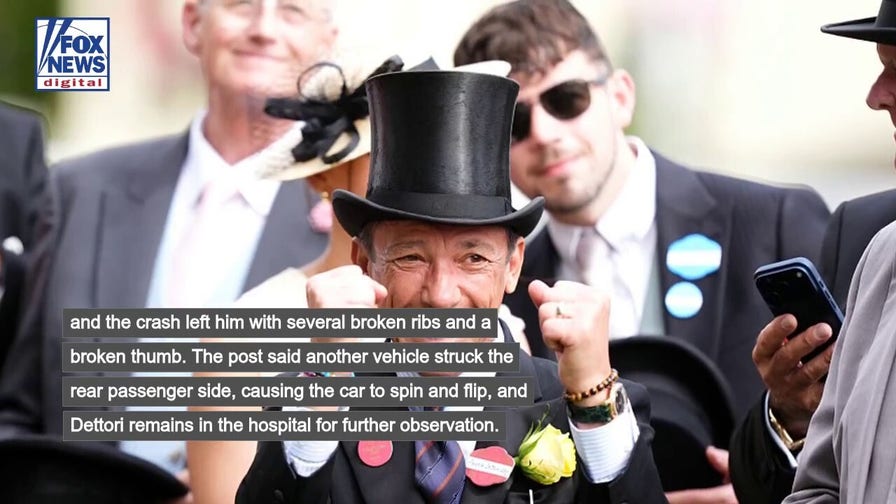 Jockey Frankie Dettori seriously injured in car crash