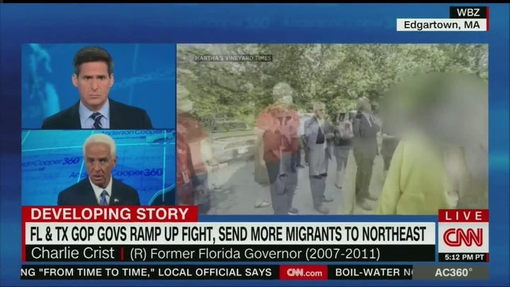 Florida Democratic gubernatorial nominee Charlie Crist responds to the flow of migrants to Martha's Vineyard.