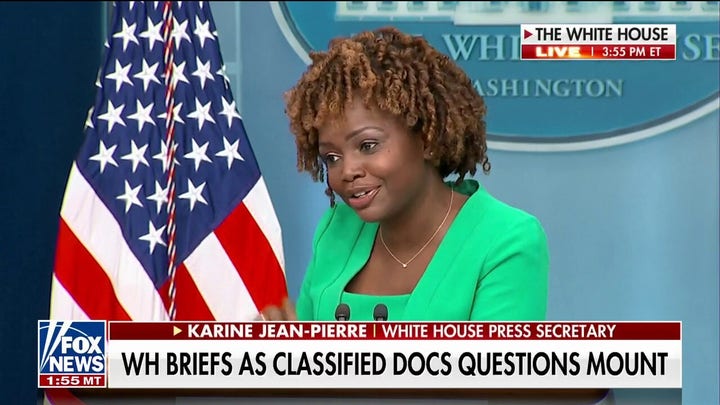White House pressed if DOJ official will brief reporters on Biden document scandal