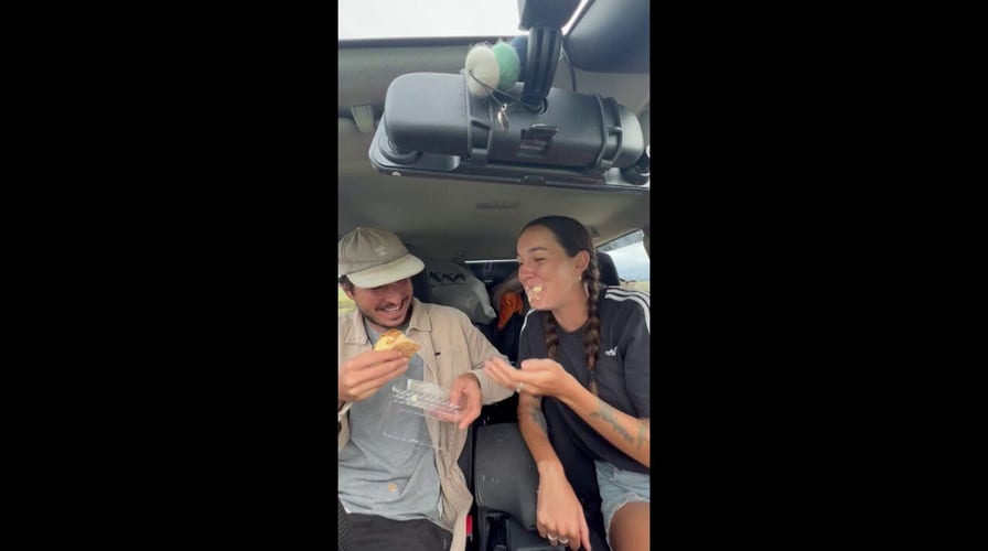 She said no to the pastry but 'kissed' him just to steal a giant bite instead