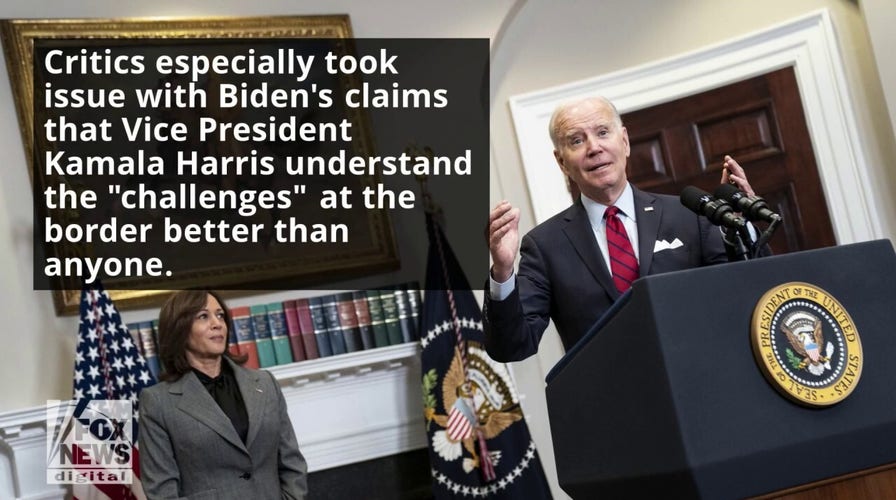 Biden ripped for gaffes, praise of Harris' border expertise in border speech