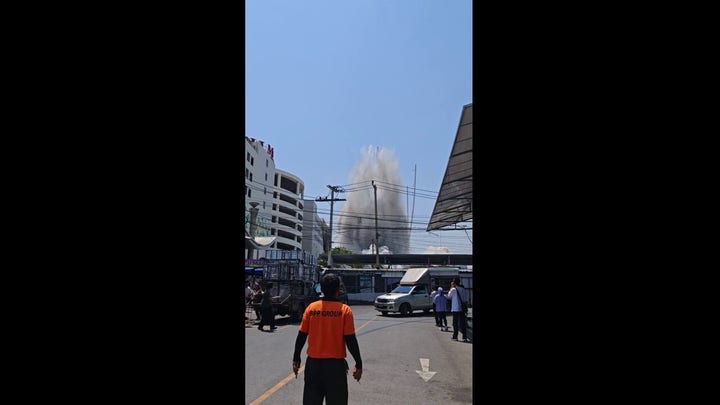 Apartment building collapses in Bangkok, Thailand, following earthquake
