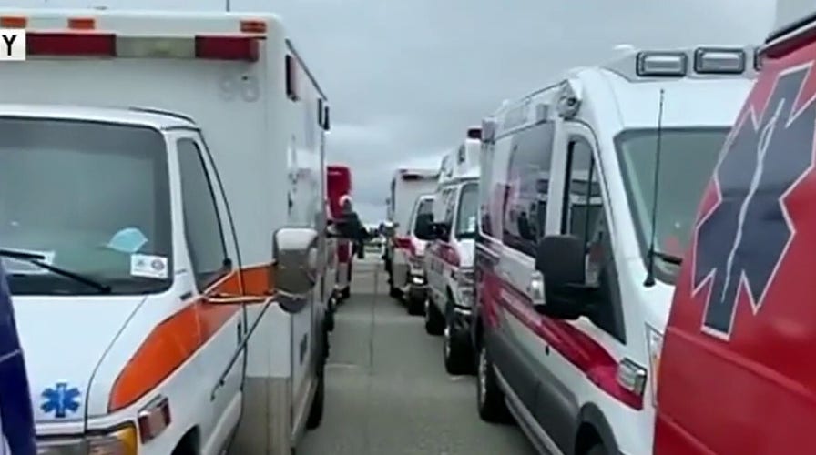 Ambulances from all over the country arrive in NYC to help COVID-19 shortage
