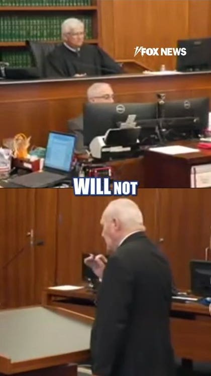 FIREWORKS as Lindsay Clancy judge SPARS with defense attorney