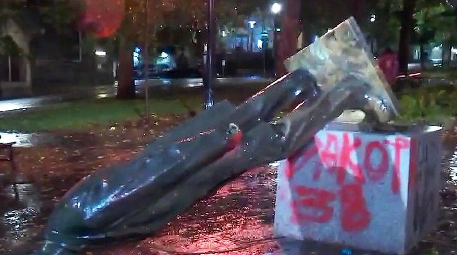 Portland rioters topple statues of Abraham Lincoln and Theodore Roosevelt