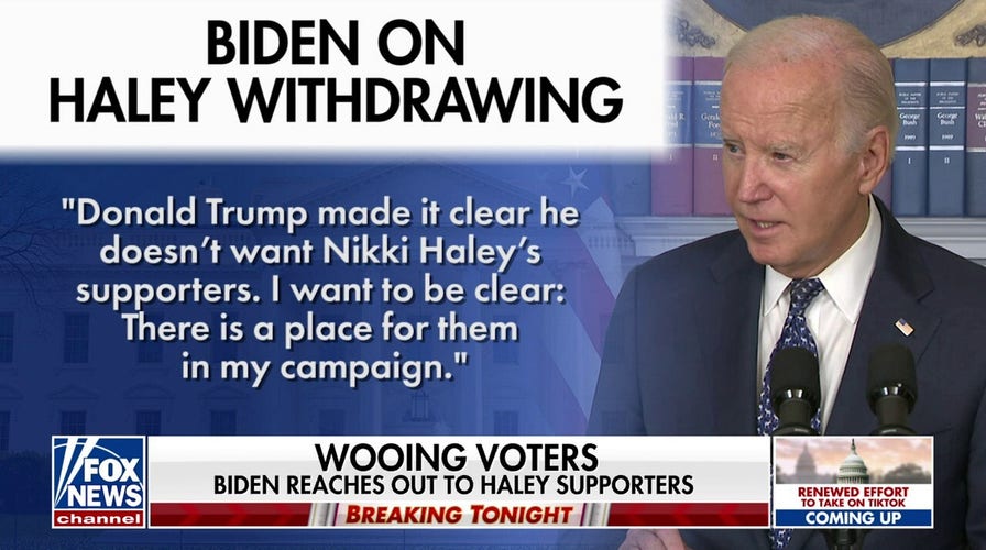 Biden reaches out to Nikki Haley's supporters after she drops out
