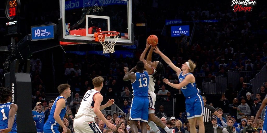 UConn's Silas Demary Jr. makes putback and-one extending lead against BYU