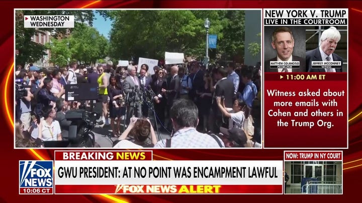 GWU cracks down on anti-Israel encampment, admits protests 'not peaceful'