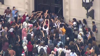 Anti-Israel agitators push past Columbia University security to get into Butler Library
