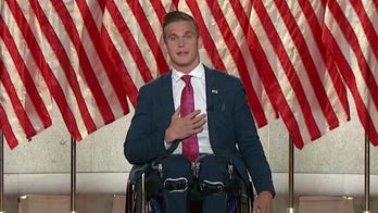 RNC speaker Madison Cawthorn rises out of wheelchair, after recalling accident that left him paralyzed from waist down