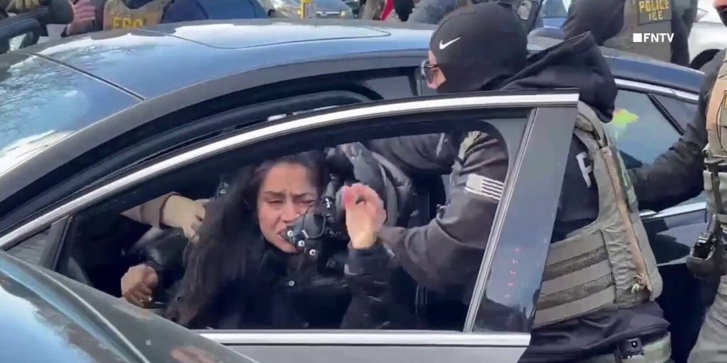 Anti-ICE agitator pulled from car after apparently blocking agents in Minneapolis