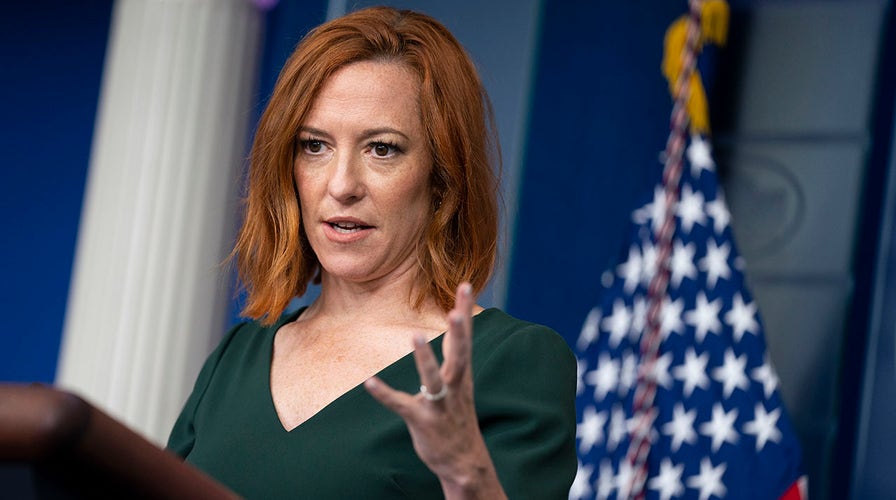 Jen Psaki and Mitch Landrieu brief the press as Biden's approval ratings sink