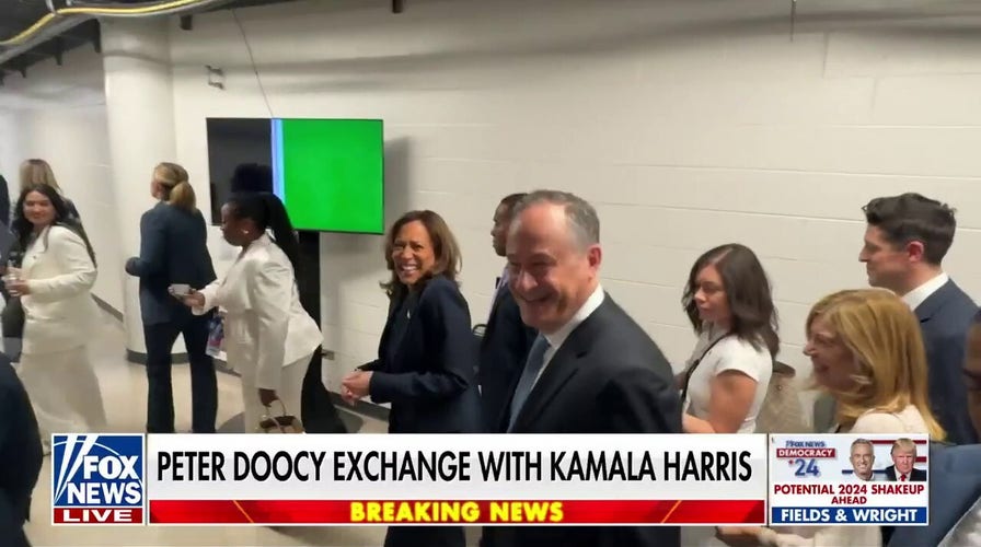 Fox News' Peter Doocy speaks with VP Harris