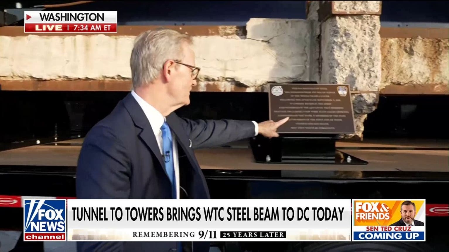 Ground Zero beam arrives at White House ahead of 25th 9/11 anniversary