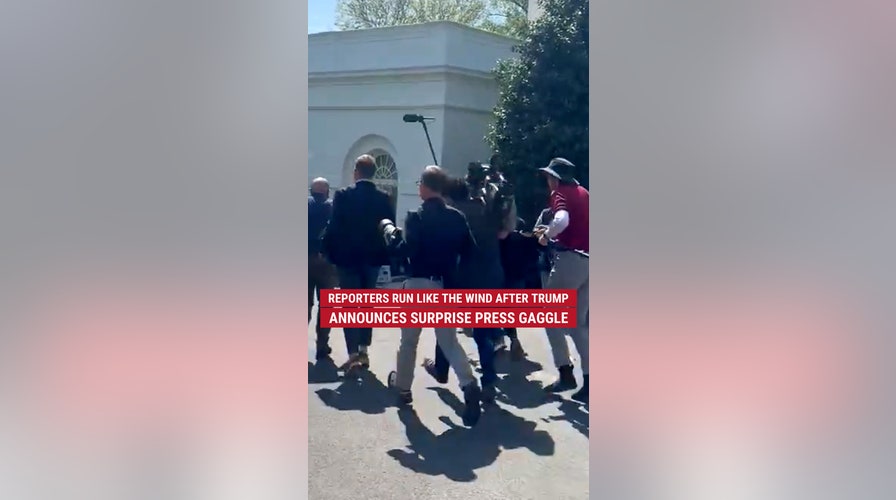 Trump sends reporters running after calling an impromptu press gaggle