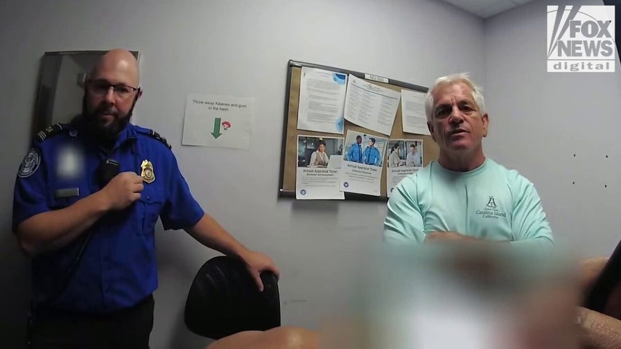 Sheriff Nanos receives a Miranda warning during TSA gun incident