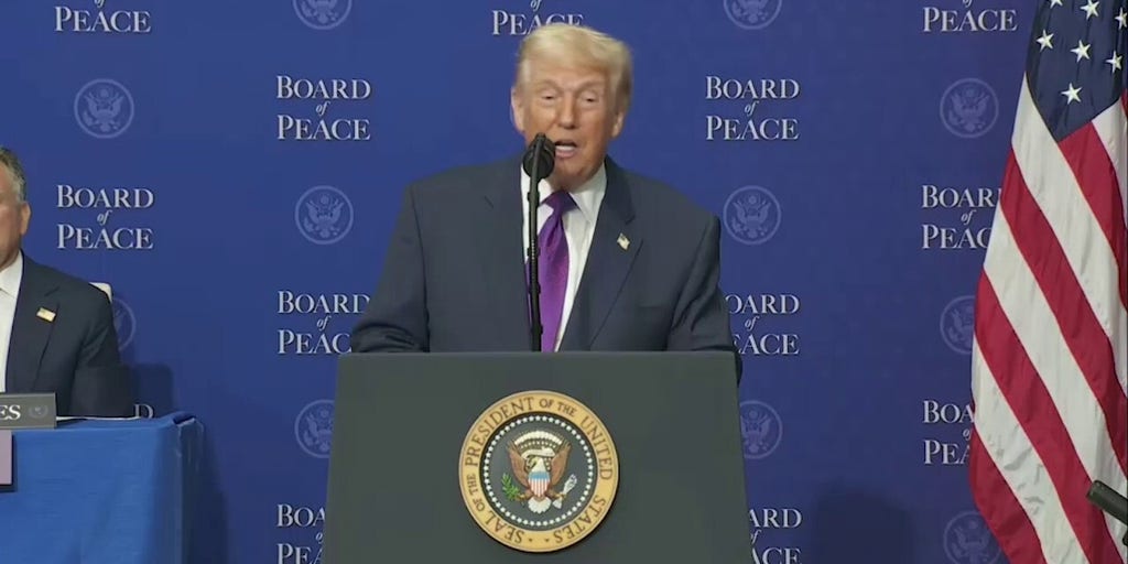 Trump announces US commitment to give Board of Peace $10B, calls on Iran to make a deal
