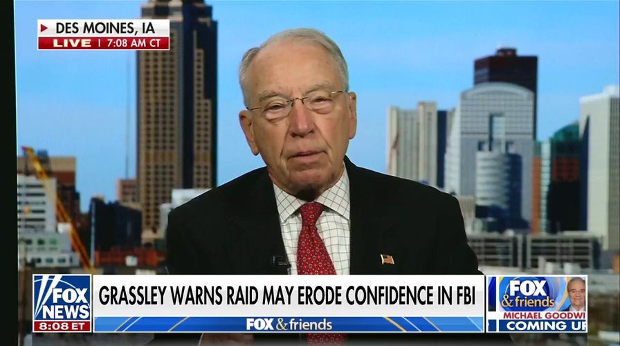 Sen. Grassley slams DOJ's silence on Trump raid: 'Transparency brings accountability' 1 Sen. Grassley slams DOJ's silence on Trump raid: 'Transparency brings accountability' thumbnail