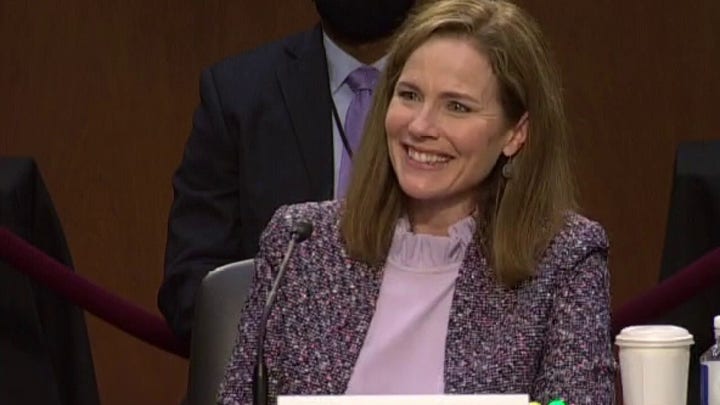 Barrett admits she had glass of wine after long confirmation hearing day: 'I needed that'