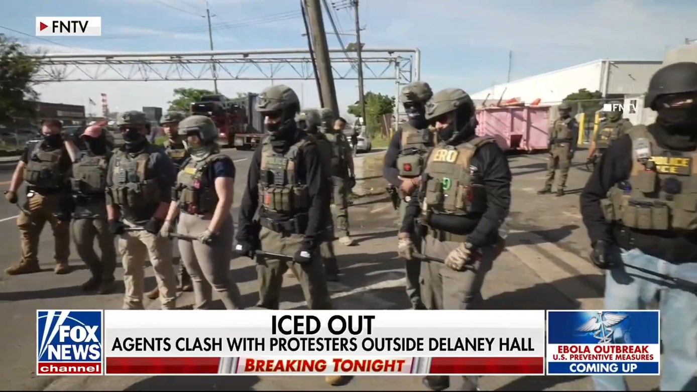 Anti-ICE protesters clash with federal agents in New Jersey