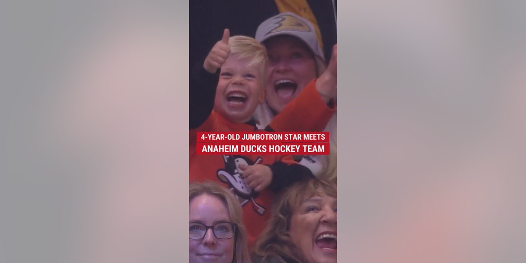 4-year-old jumbotron star meets Anaheim Ducks hockey team